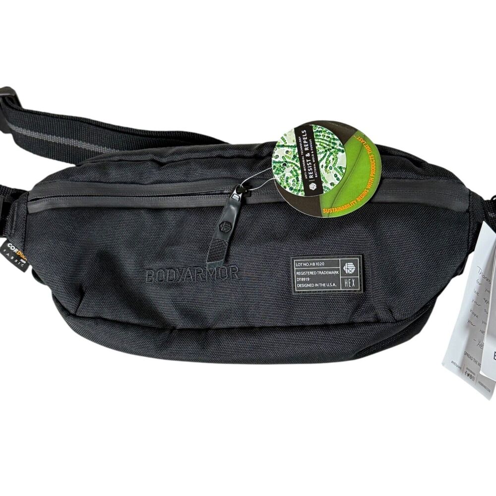 HEX Evolve Sling ECO Waist Bag Black Cordura Fabric "BodyArmor" Logo NWT